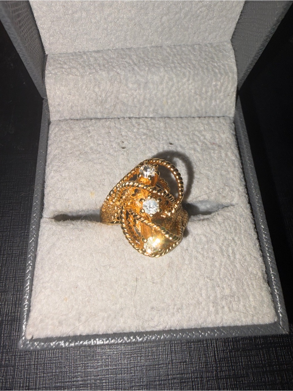 Classic Gold-Tone Crystal Accent Knot Ring - Women Jewelry